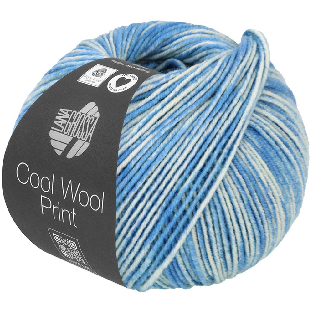 Lana Grossa Cool wool print 6523-bleu néon/bleu tendre