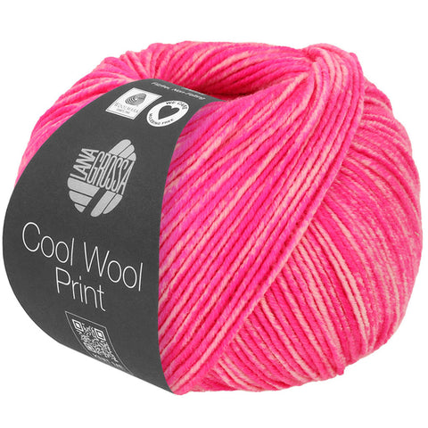 Lana Grossa Cool wool print 6525-rose vif néon/rose